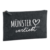 Kulturbeutel Münster verliebt 1 Liter Filz Charcoal...
