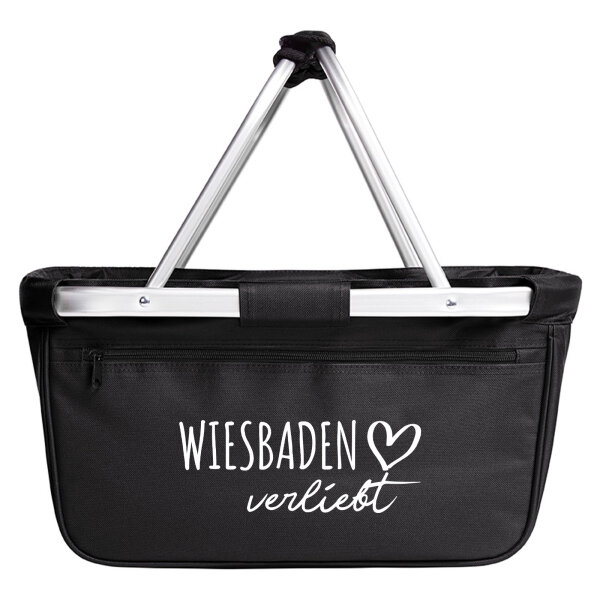 Einkaufskorb faltbar Wiesbaden verliebt 20 Liter Tragekorb Black