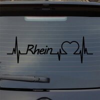 Heckscheibenaufkleber Rhein Herzschlag  ca. 55x17cm