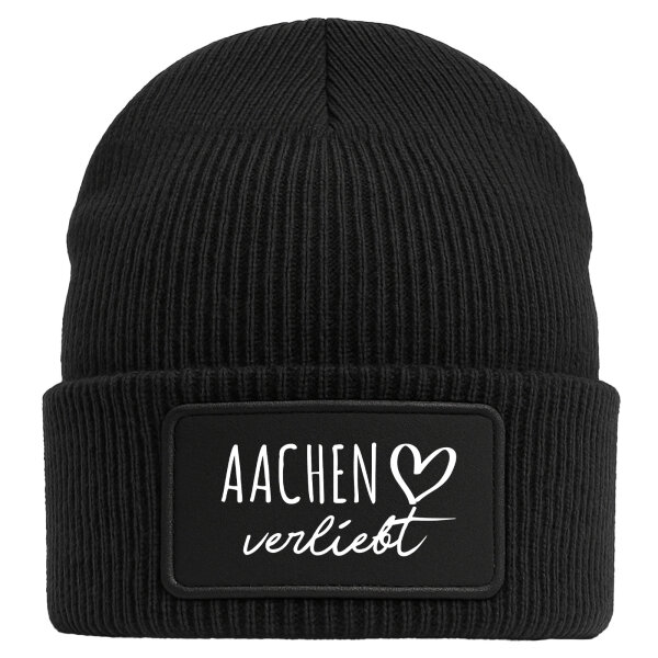 Beanie Aachen verliebt Black Mütze