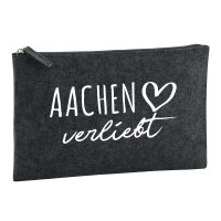 Kulturbeutel Aachen verliebt 1 Liter Filz Charcoal...