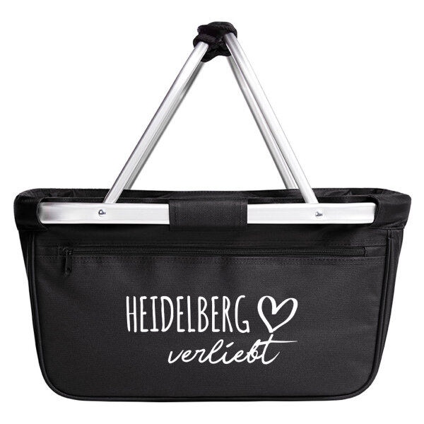 Einkaufskorb faltbar Heidelberg verliebt 20 Liter Tragekorb Black