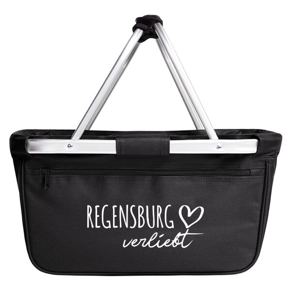 Einkaufskorb faltbar Regensburg verliebt 20 Liter Tragekorb Black