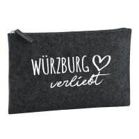 Kulturbeutel Würzburg verliebt 1 Liter Filz Charcoal...