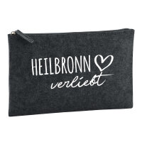 Kulturbeutel Heilbronn verliebt 1 Liter Filz Charcoal...