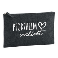 Kulturbeutel Pforzheim verliebt 1 Liter Filz Charcoal...