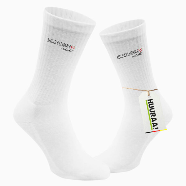 Socken Bergisch Gladbach verliebt Größe 37/46 White Motiv Tennissocken