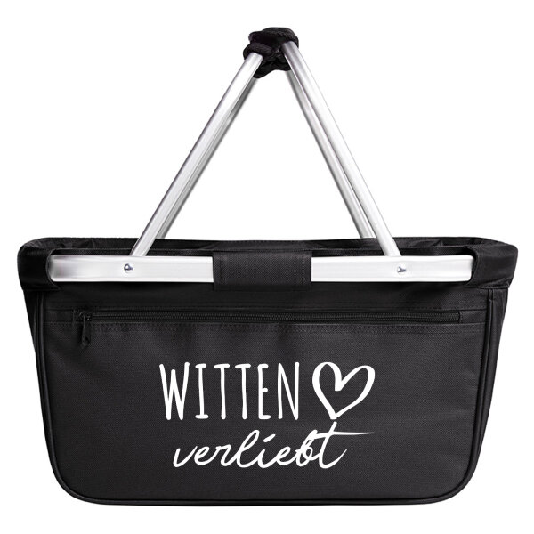 Einkaufskorb faltbar Witten verliebt 20 Liter Tragekorb Black