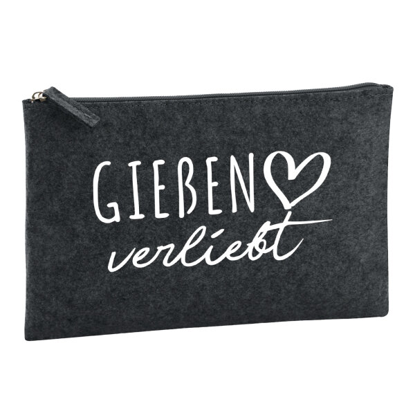 Kulturbeutel Gießen verliebt 1 Liter Filz Charcoal Kosmetiktasche