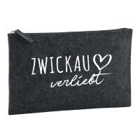 Kulturbeutel Zwickau verliebt 1 Liter Filz Charcoal...