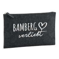 Kulturbeutel Bamberg verliebt 1 Liter Filz Charcoal...