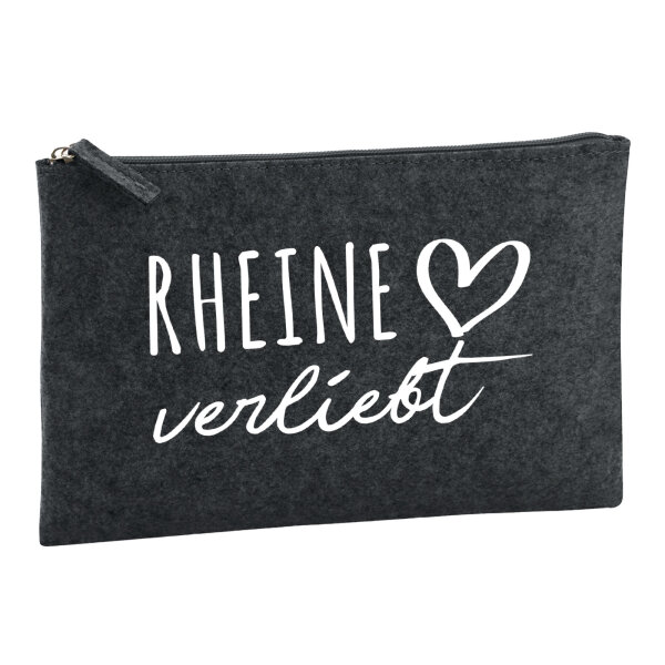Kulturbeutel Rheine verliebt 1 Liter Filz Charcoal Kosmetiktasche