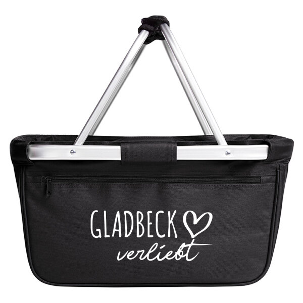 Einkaufskorb faltbar Gladbeck verliebt 20 Liter Tragekorb Black