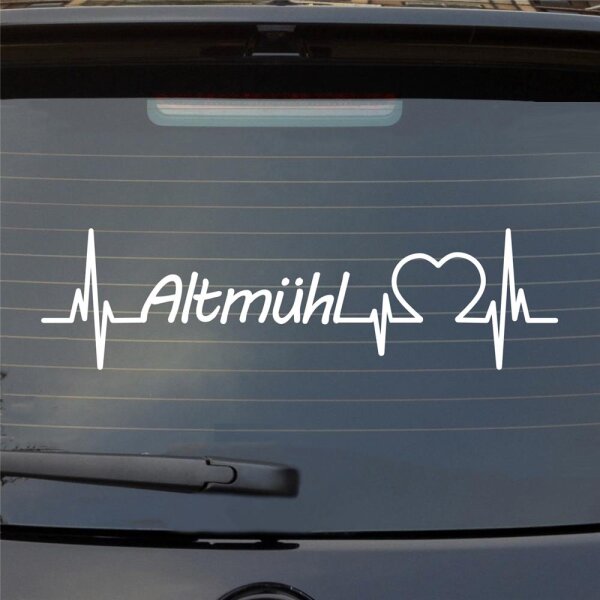 Heckscheibenaufkleber Altmühl Herzschlag  ca. 55x20cm