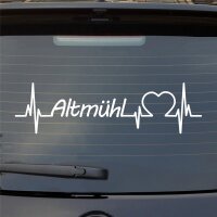 Heckscheibenaufkleber Altmühl Herzschlag  ca. 55x20cm
