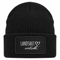 Beanie mit Patch Landshut verliebt Black