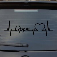 Heckscheibenaufkleber Lippe Herzschlag  ca. 55x17cm