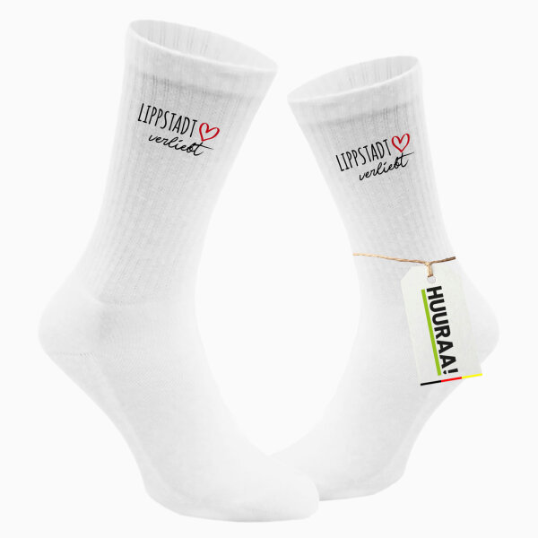Socken Lippstadt verliebt Größe 37/46 White Motiv Tennissocken