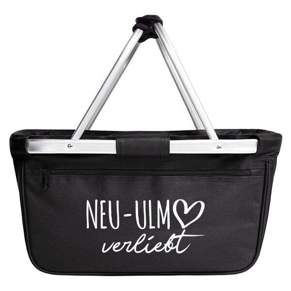 Einkaufskorb faltbar Neu-Ulm verliebt 20 Liter Tragekorb Black
