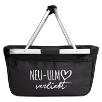 Einkaufskorb faltbar Neu-Ulm verliebt 20 Liter Tragekorb Black