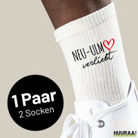 Socken Neu-Ulm verliebt Größe 37/46 White Motiv Tennissocken