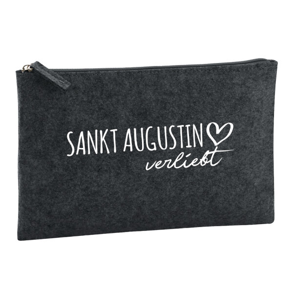 Kulturbeutel Sankt Augustin verliebt 1 Liter Filz Charcoal Kosmetiktasche