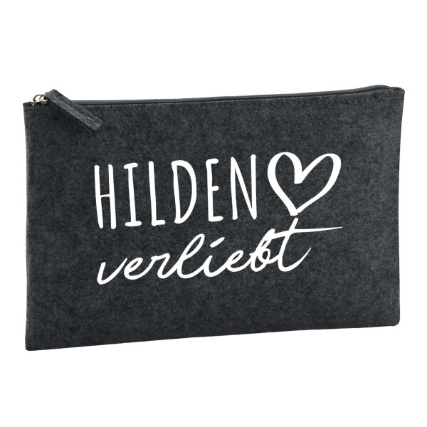 Kulturbeutel Hilden verliebt 1 Liter Filz Charcoal Kosmetiktasche