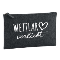 Kulturbeutel Wetzlar verliebt 1 Liter Filz Charcoal...