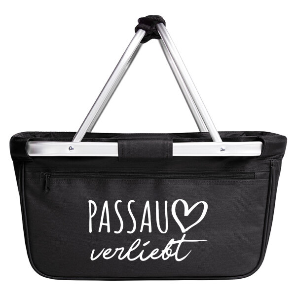 Einkaufskorb faltbar Passau verliebt 20 Liter Tragekorb Black