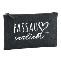 Kulturbeutel Passau verliebt 1 Liter Filz Charcoal...