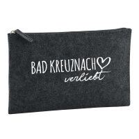 Kulturbeutel Bad Kreuznach verliebt 1 Liter Filz Charcoal...