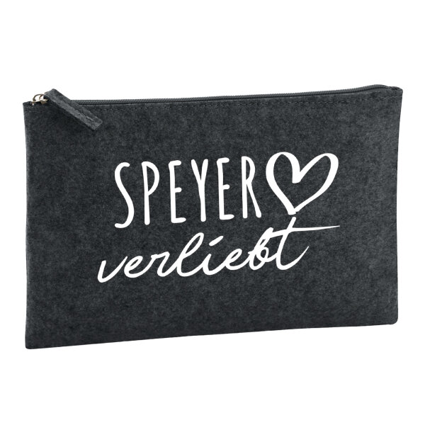 Kulturbeutel Speyer verliebt 1 Liter Filz Charcoal Kosmetiktasche