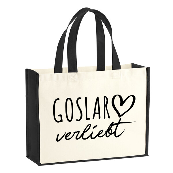 Jutetasche Goslar verliebt 21 Liter Black