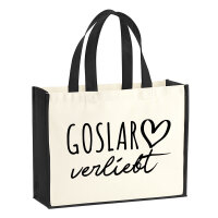 Jutetasche Goslar verliebt 21 Liter Black