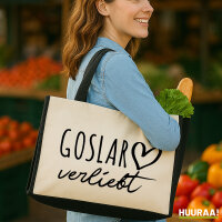 Jutetasche Goslar verliebt 21 Liter Black