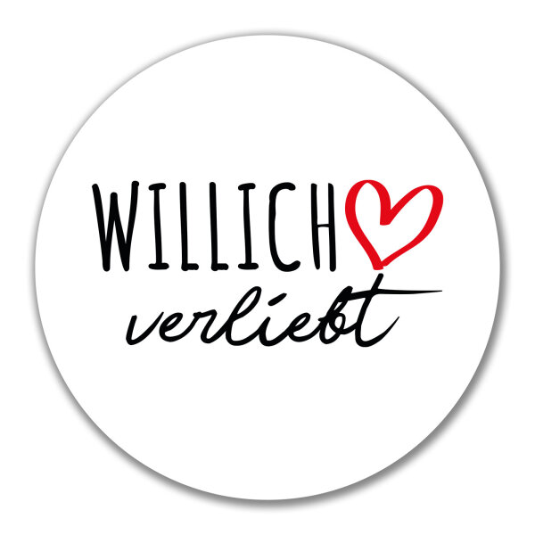 Aufkleber Willich verliebt 10cm Sticker