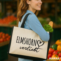 Jutetasche Elmshorn verliebt 21 Liter Black
