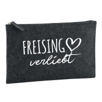 Kulturbeutel Freising verliebt 1 Liter Filz Charcoal...
