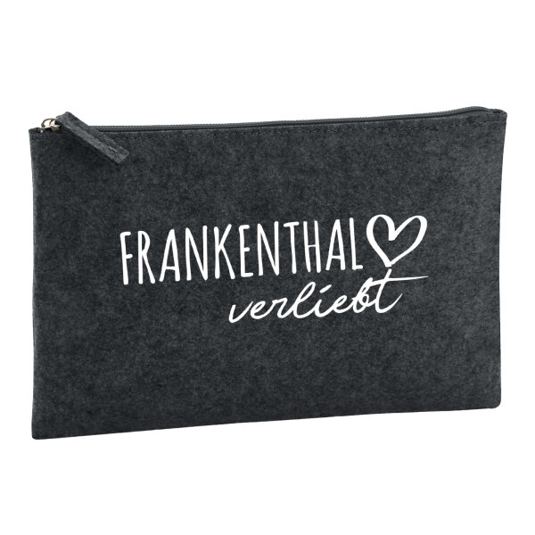 Kulturbeutel Frankenthal (Pfalz) verliebt 1 Liter Filz Charcoal Kosmetiktasche