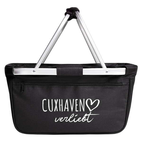 Einkaufskorb faltbar Cuxhaven verliebt 20 Liter Tragekorb Black