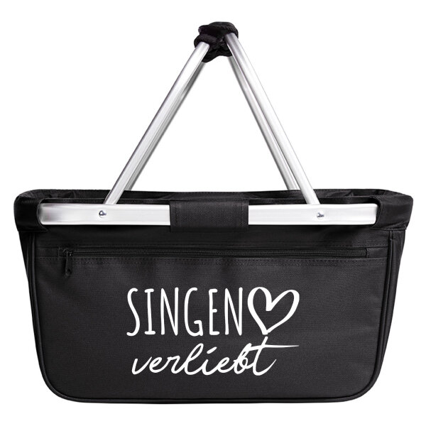 Einkaufskorb faltbar Singen (Hohentwiel) verliebt 20 Liter Tragekorb Black