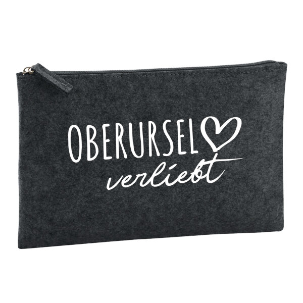Kulturbeutel Oberursel (Taunus) verliebt 1 Liter Filz Charcoal Kosmetiktasche