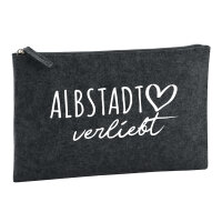 Kulturbeutel Albstadt verliebt 1 Liter Filz Charcoal Kosmetiktasche