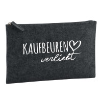 Kulturbeutel Kaufbeuren verliebt 1 Liter Filz Charcoal Kosmetiktasche