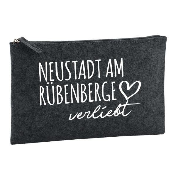 Kulturbeutel Neustadt am Rübenberge verliebt 1 Liter Filz Charcoal Kosmetiktasche