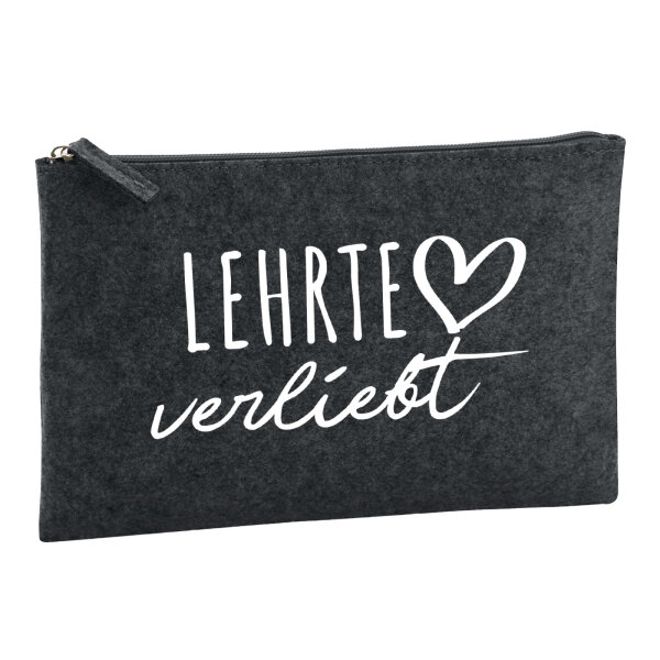 Kulturbeutel Lehrte verliebt 1 Liter Filz Charcoal Kosmetiktasche