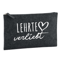 Kulturbeutel Lehrte verliebt 1 Liter Filz Charcoal Kosmetiktasche