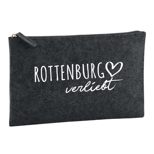Kulturbeutel Rottenburg am Neckar verliebt 1 Liter Filz Charcoal Kosmetiktasche