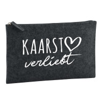 Kulturbeutel Kaarst verliebt 1 Liter Filz Charcoal Kosmetiktasche