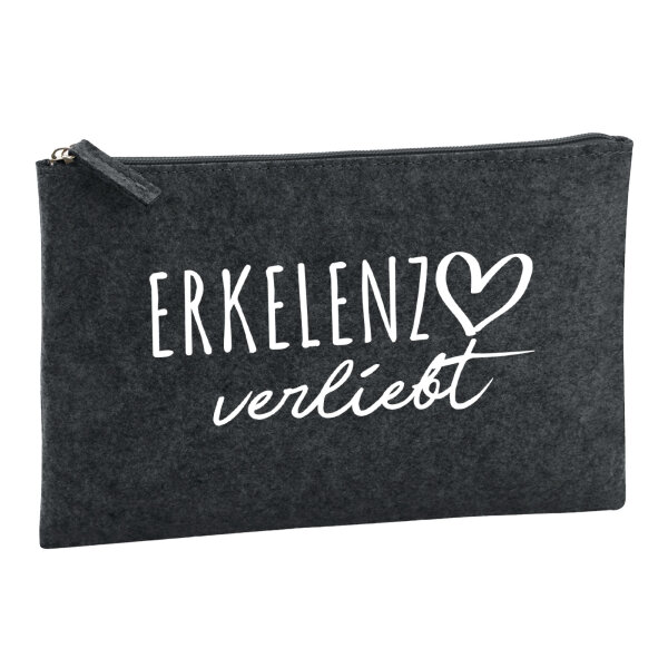 Kulturbeutel Erkelenz verliebt 1 Liter Filz Charcoal Kosmetiktasche